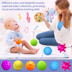 ROHSCE colorful newborn toy balls stimulate color recognition and visual tracking.