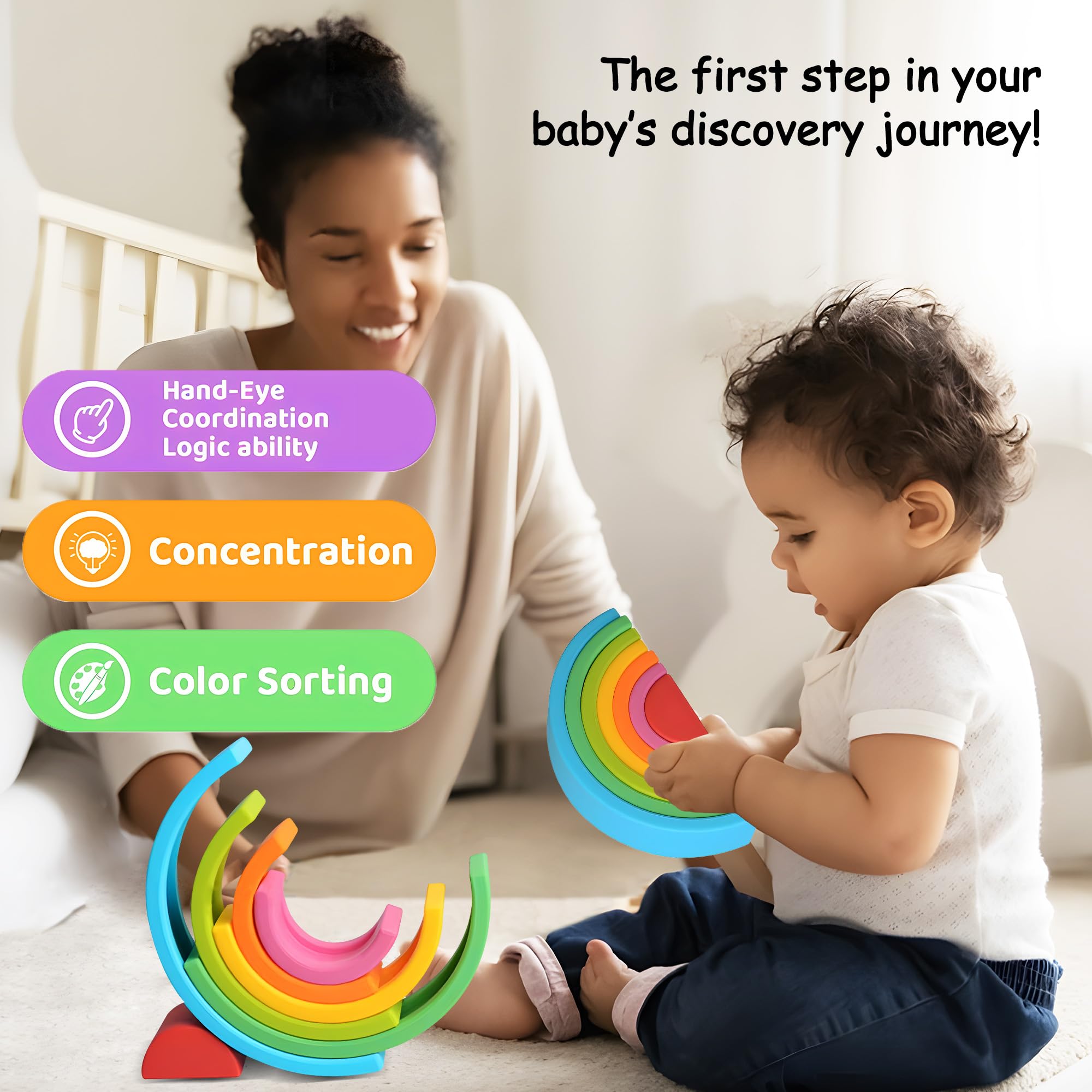 ROHSCE easy-clean design shown with warm water for quick toy hygiene.