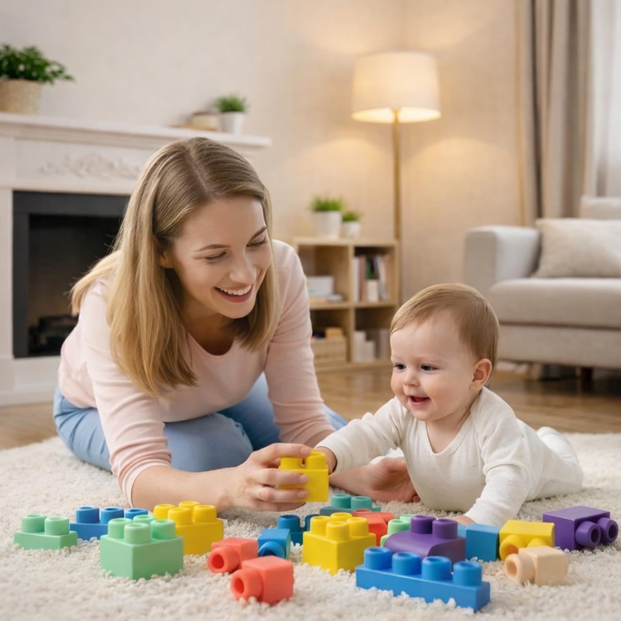 ROHSCE large toddler blocks for hand-eye coordination and stacking fun