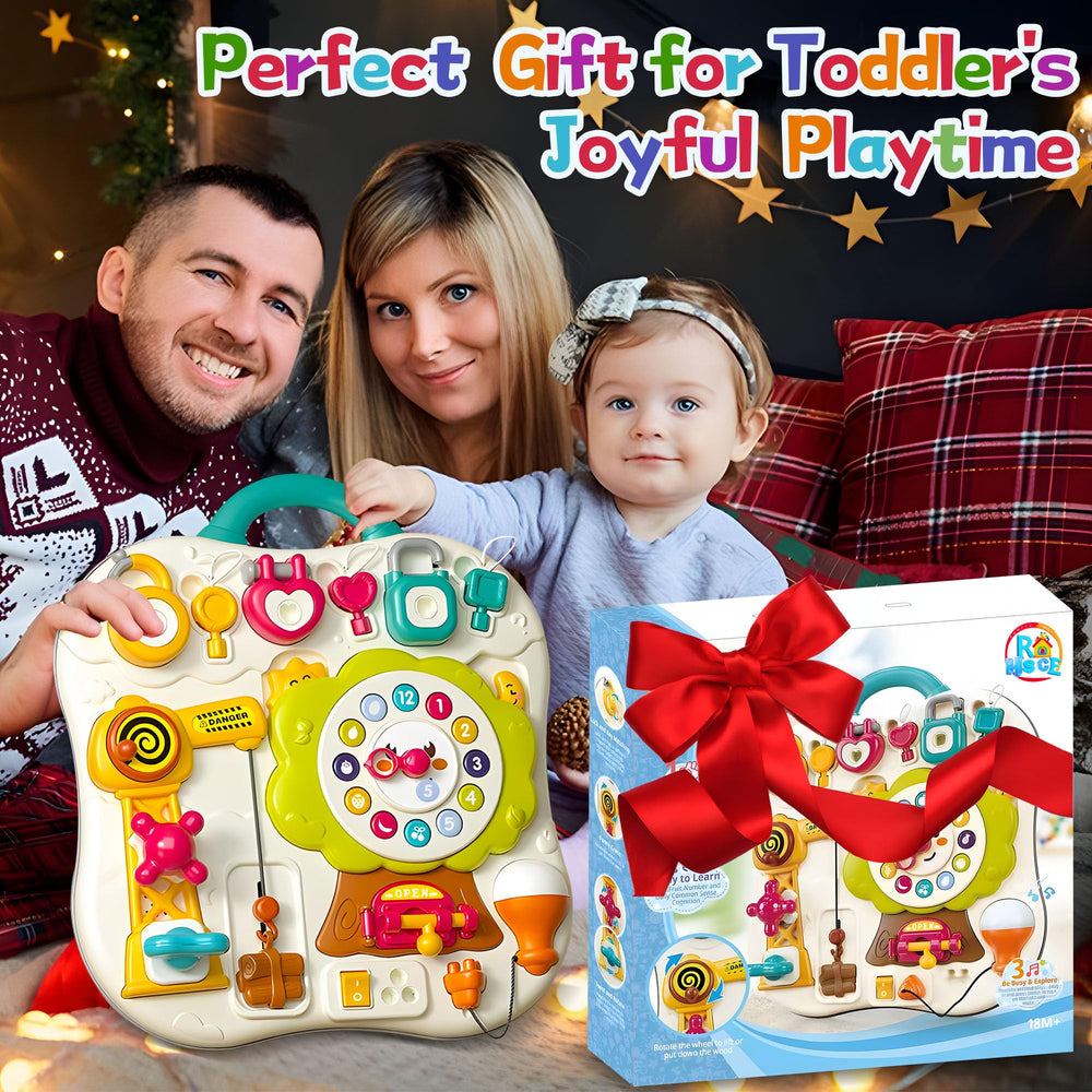 ROHSCE Busy Board elevator controls invite interactive play for toddlers.
