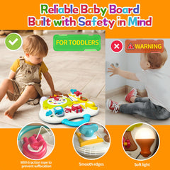 ROHSCE Busy Board with music and LED lights for multisensory play.