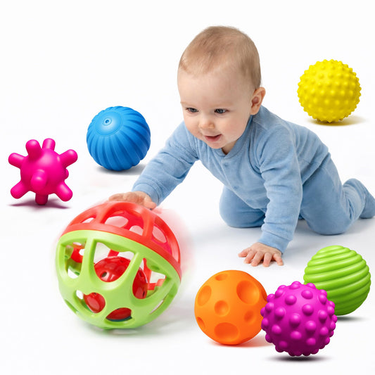 ROHSCE Montessori sensory balls with varied textures for tactile play