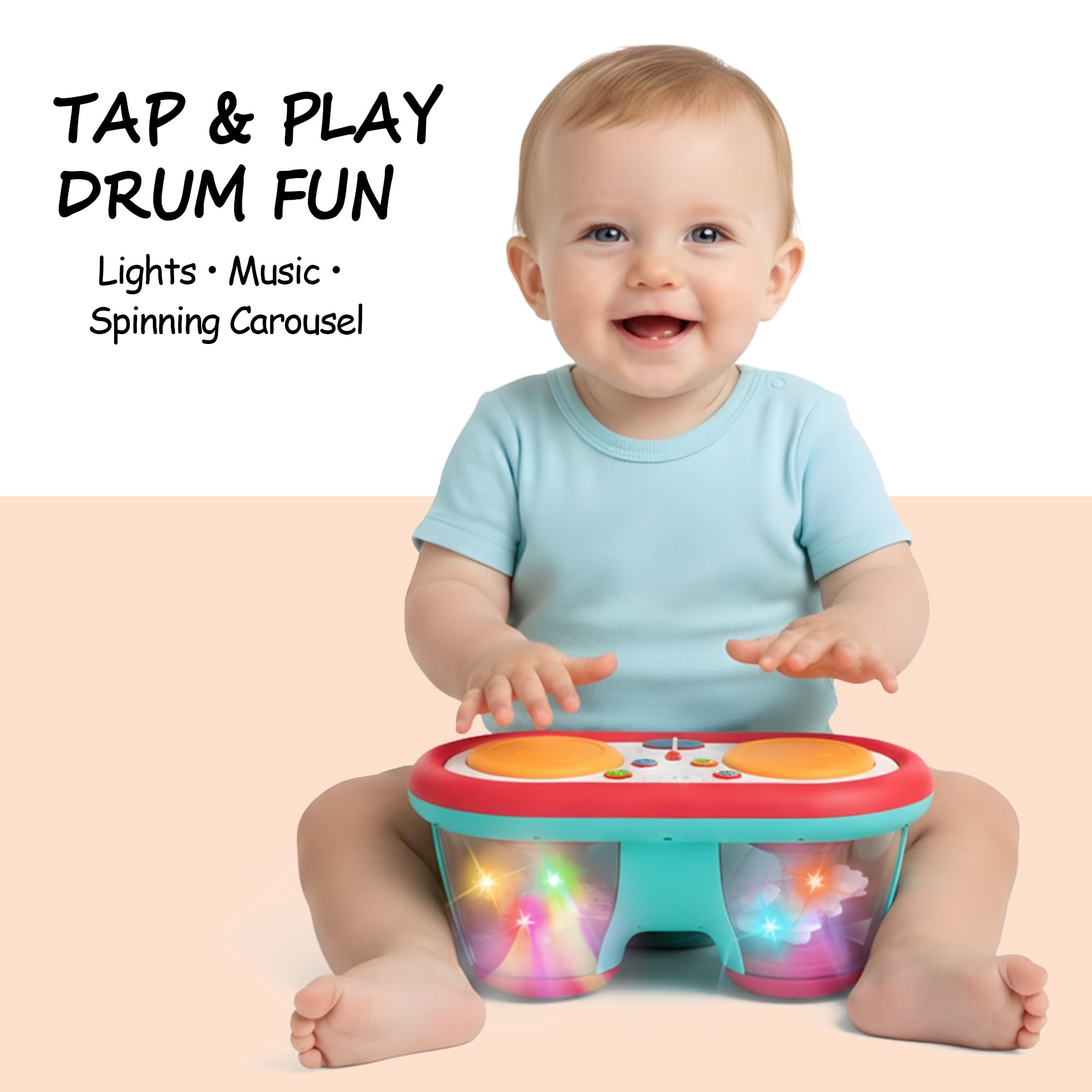 ROHSCE baby light up toy with seven colors comforts kids at night.