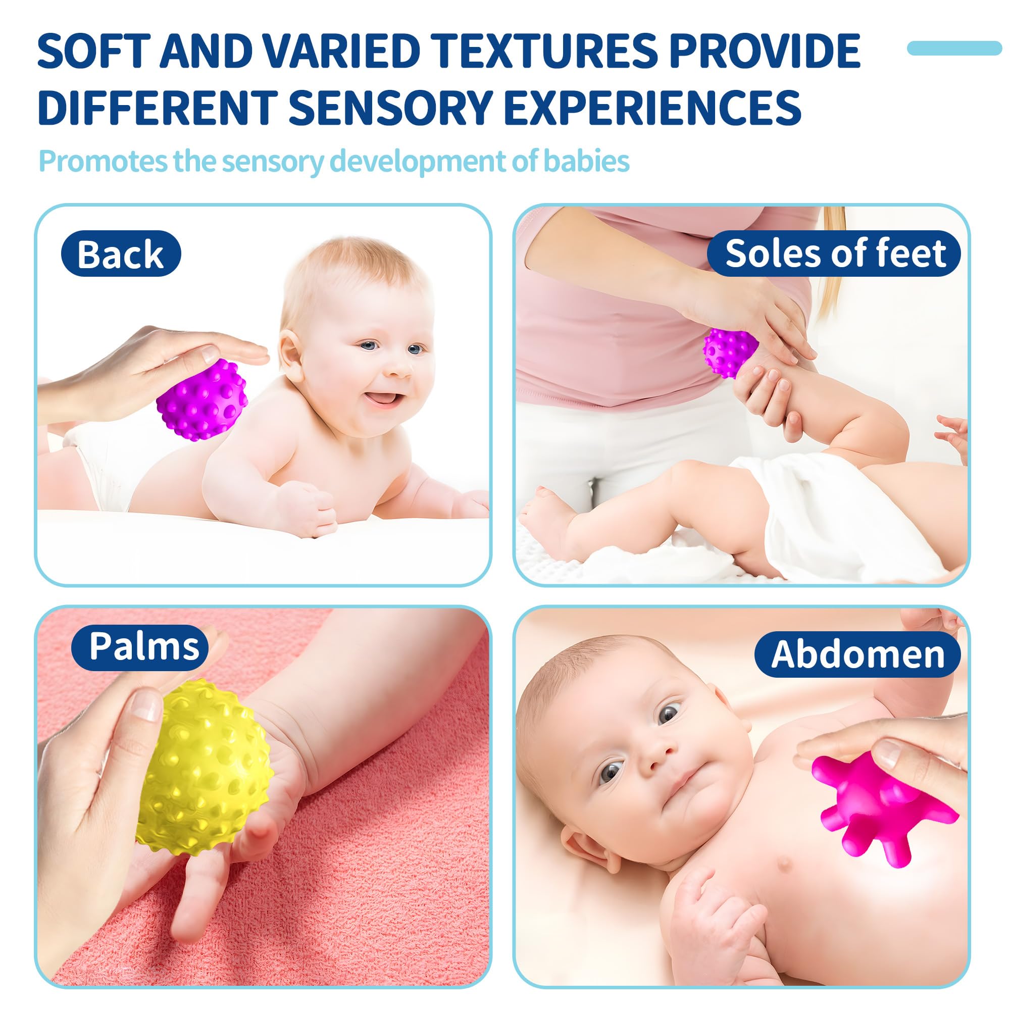 ROHSCE sensory balls: bright colors capture attention and support visual development