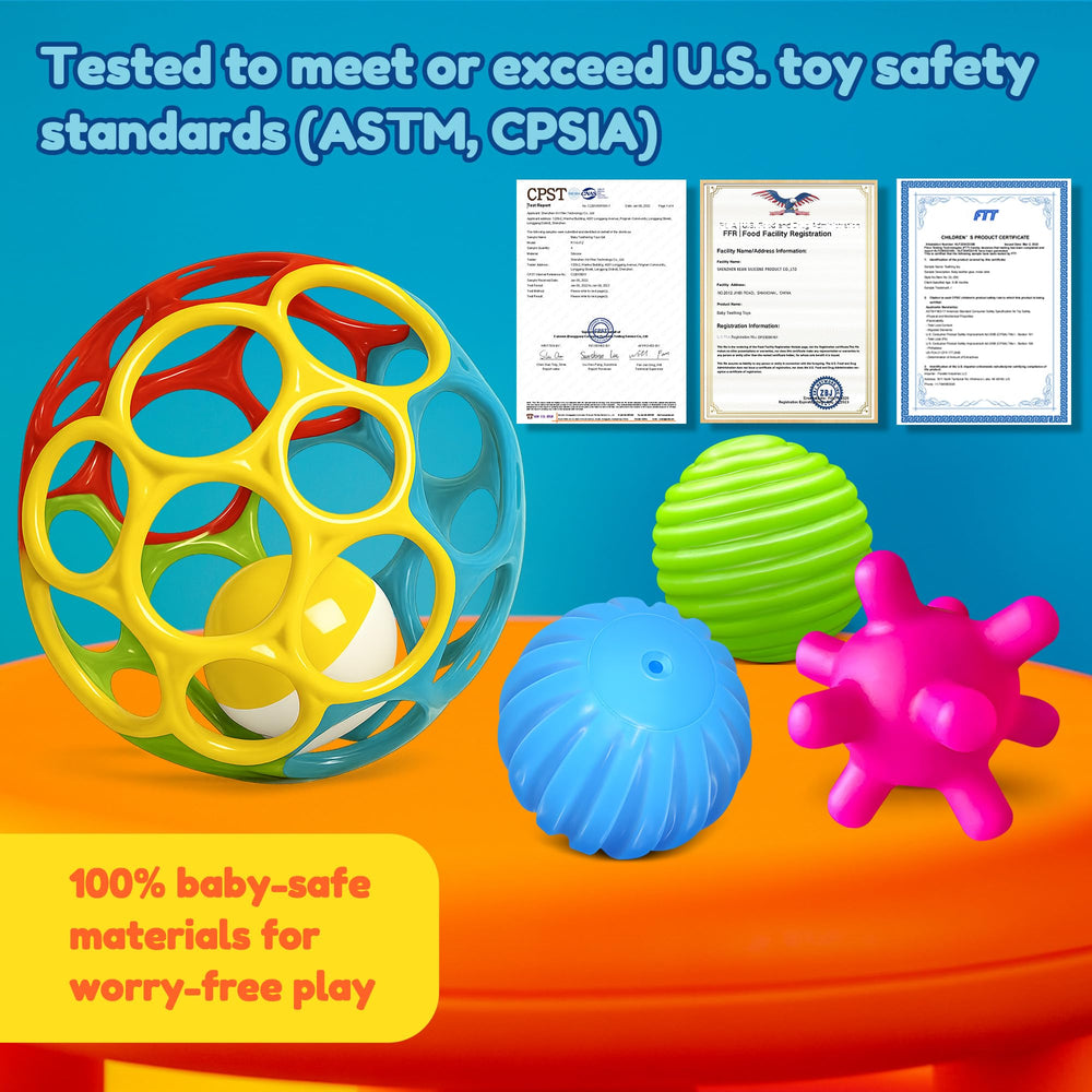 ROHSCE textured sensory balls: diverse textures encourage tactile exploration for little hands