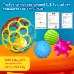 ROHSCE textured sensory balls: diverse textures encourage tactile exploration for little hands