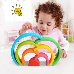 ROHSCE soft rainbow nesting blocks close-up highlights tactile silicone textures.