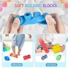ROHSCE soft rubber blocks in vivid colors for safe grasping.