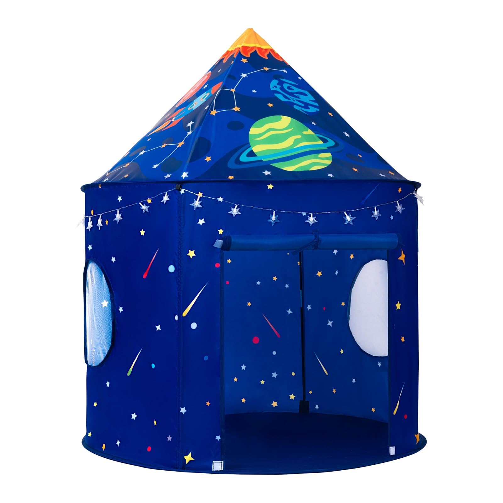 ROIWUIE rocket space ship play tent with star lights brightens imaginative playtime
