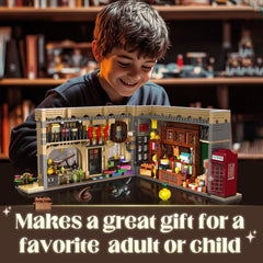 ROKAFU Magic Shop building set interactive features bring the model to life during play or display.