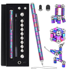 Rokile magnetic fidget pen with 13 tubes for tactile focus and creativity