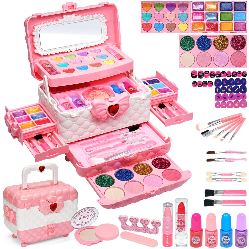 ROKKES Kids Makeup Set with four palettes and 32 colors for imaginative play.