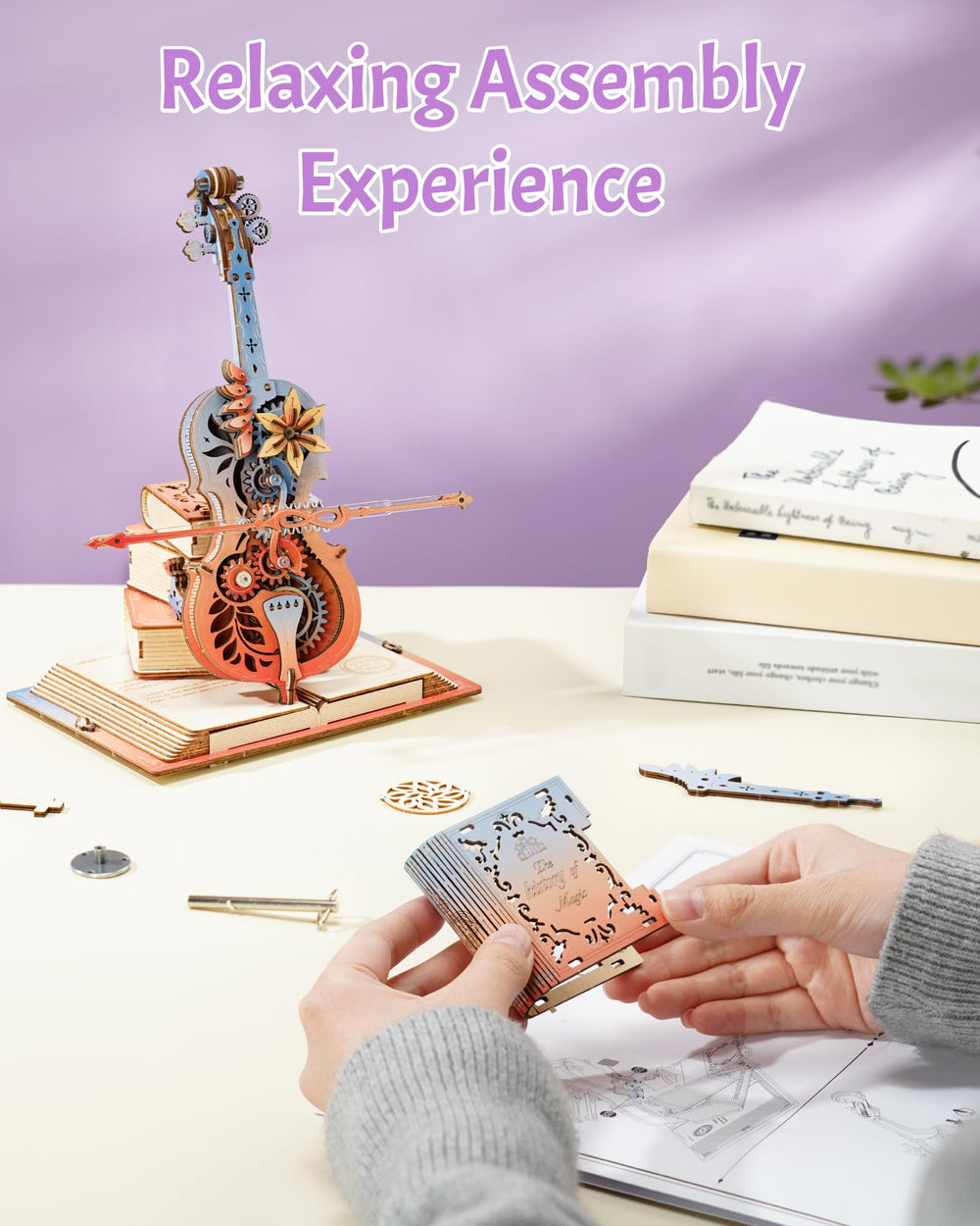 ROKR 3D cello instruction manual provides clear steps for satisfying assembly.