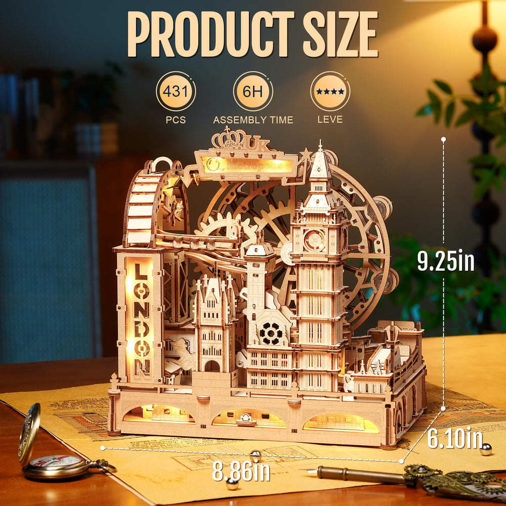 ROKR 3D puzzle four-track design demonstrates mechanical art and interest.