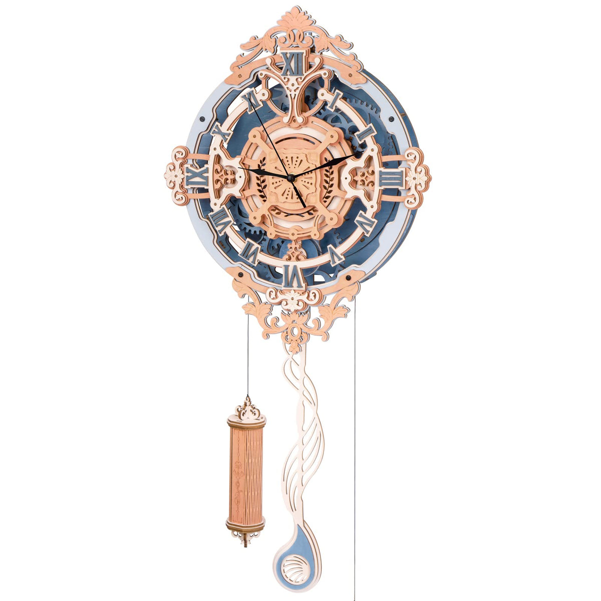 ROKR 3D Puzzles Victorian wall clock front view showing laser-cut craftsmanship