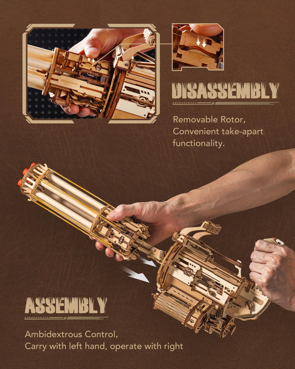 ROKR ergonomic handle at 30° for a secure grip