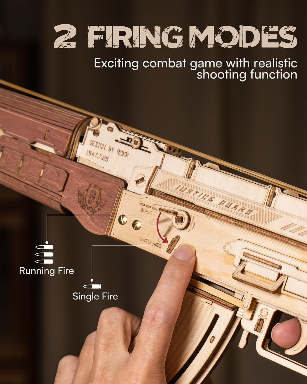 ROKR AK47 detachable magazine adds realism during assembly and display