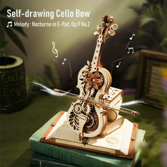 ROKR Cello 3D puzzle gear detail highlights precise machinery for a satisfying build experience.