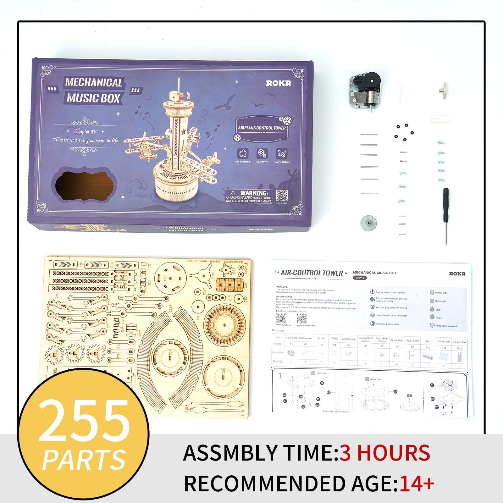 ROKR classic melody mechanism provides an ambient soundtrack to your space.