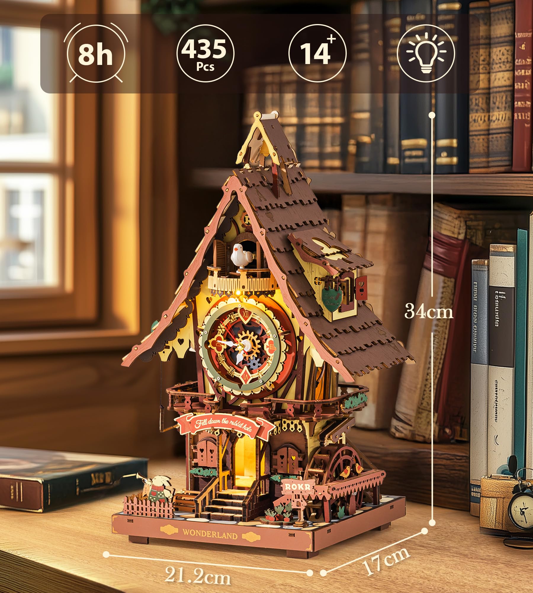ROKR cuckoo clock DIY assembly offers a relaxing, satisfying building journey.