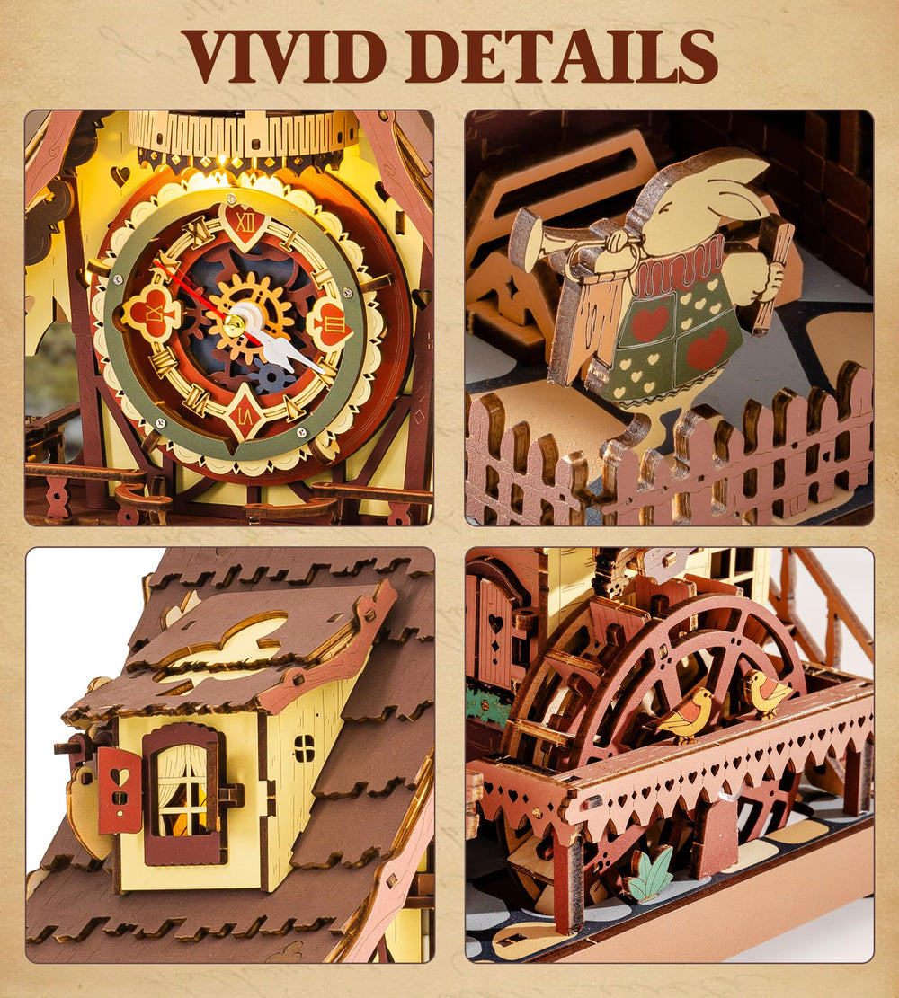 ROKR cuckoo clock dual power options for easy illumination at any time.