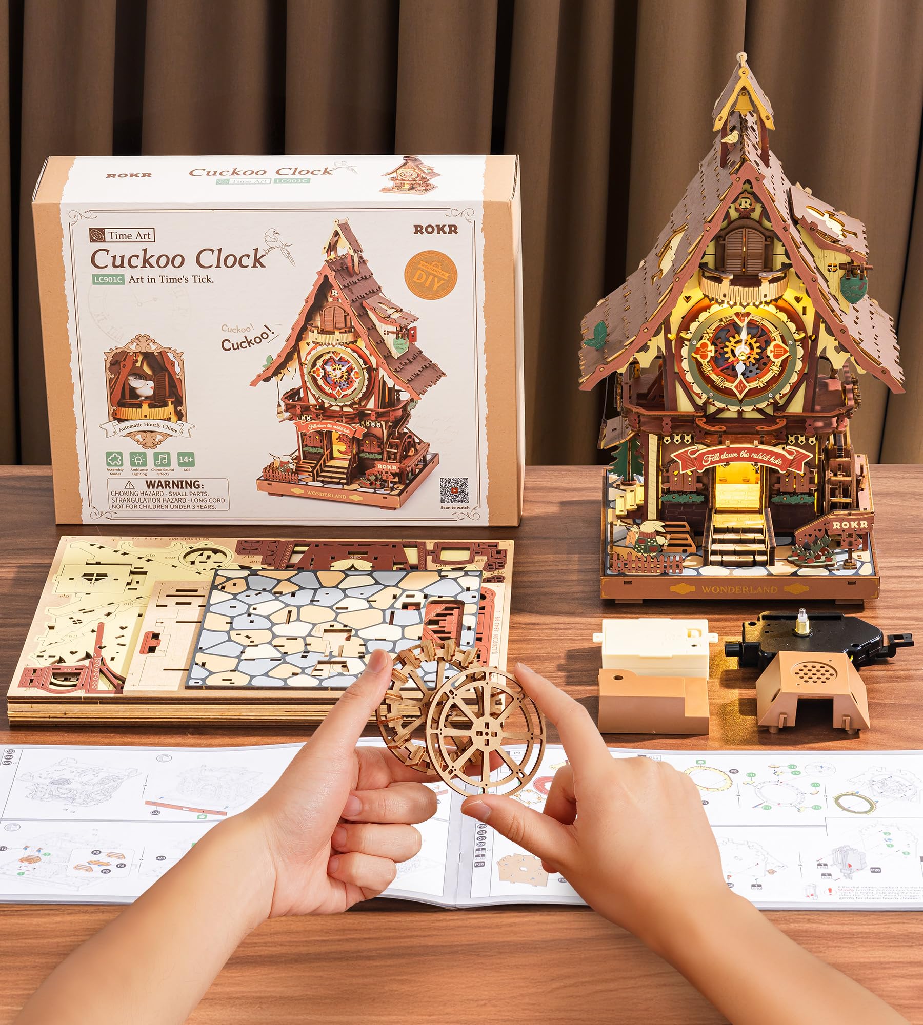 ROKR cuckoo clock makes a unique gift for puzzle lovers and design fans.