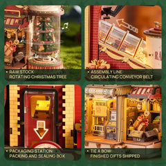 ROKR Dream Gift Factory with lights and music for a cozy holiday ambiance