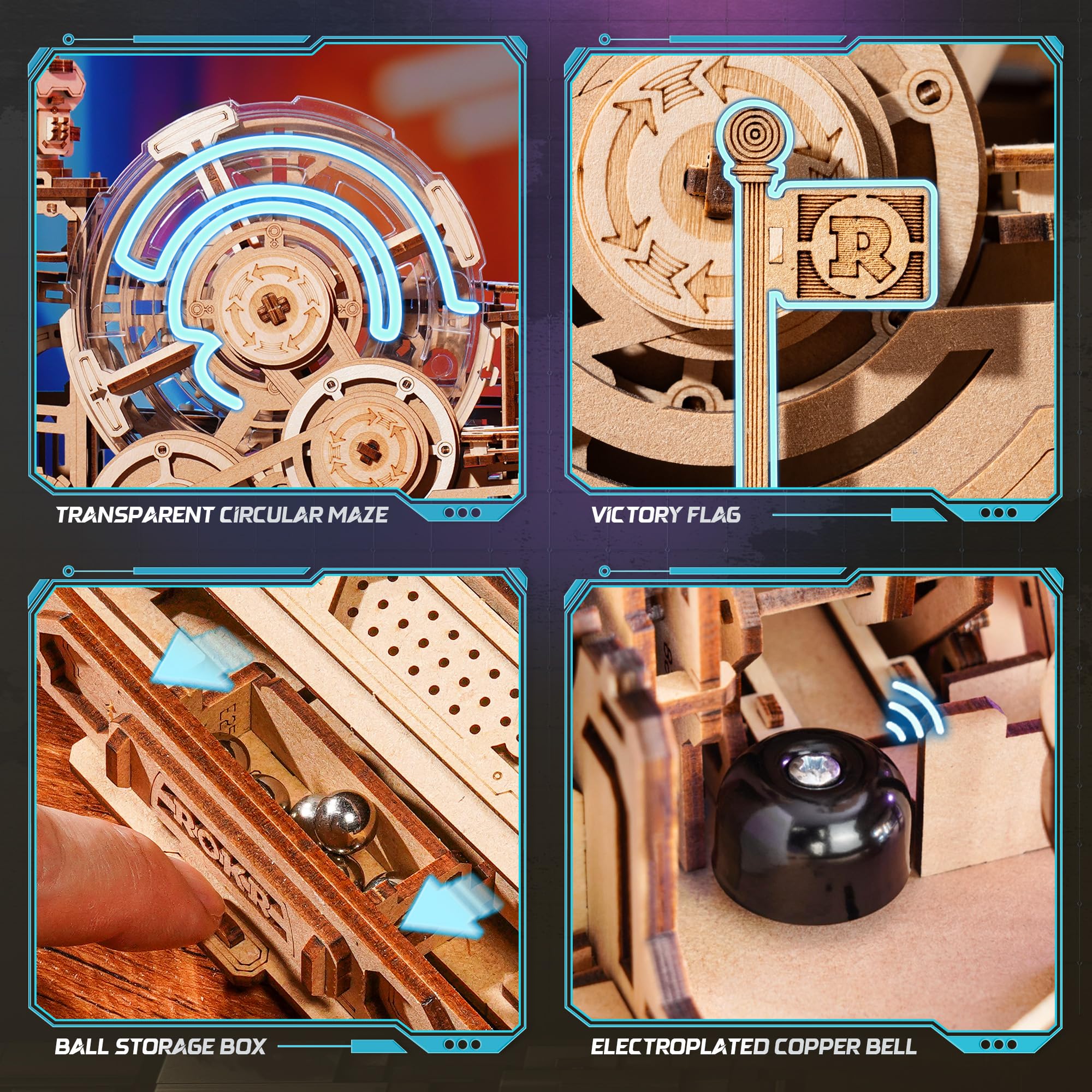 ROKR Gear Ball Challenge four key controls support precise ball navigation.