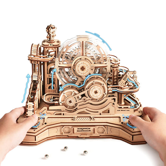 ROKR Gear Ball Challenge setup shows the marble path for focused, hands-on play.
