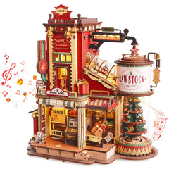 ROKR Gift Factory puzzle front start button with intuitive controls and lighting