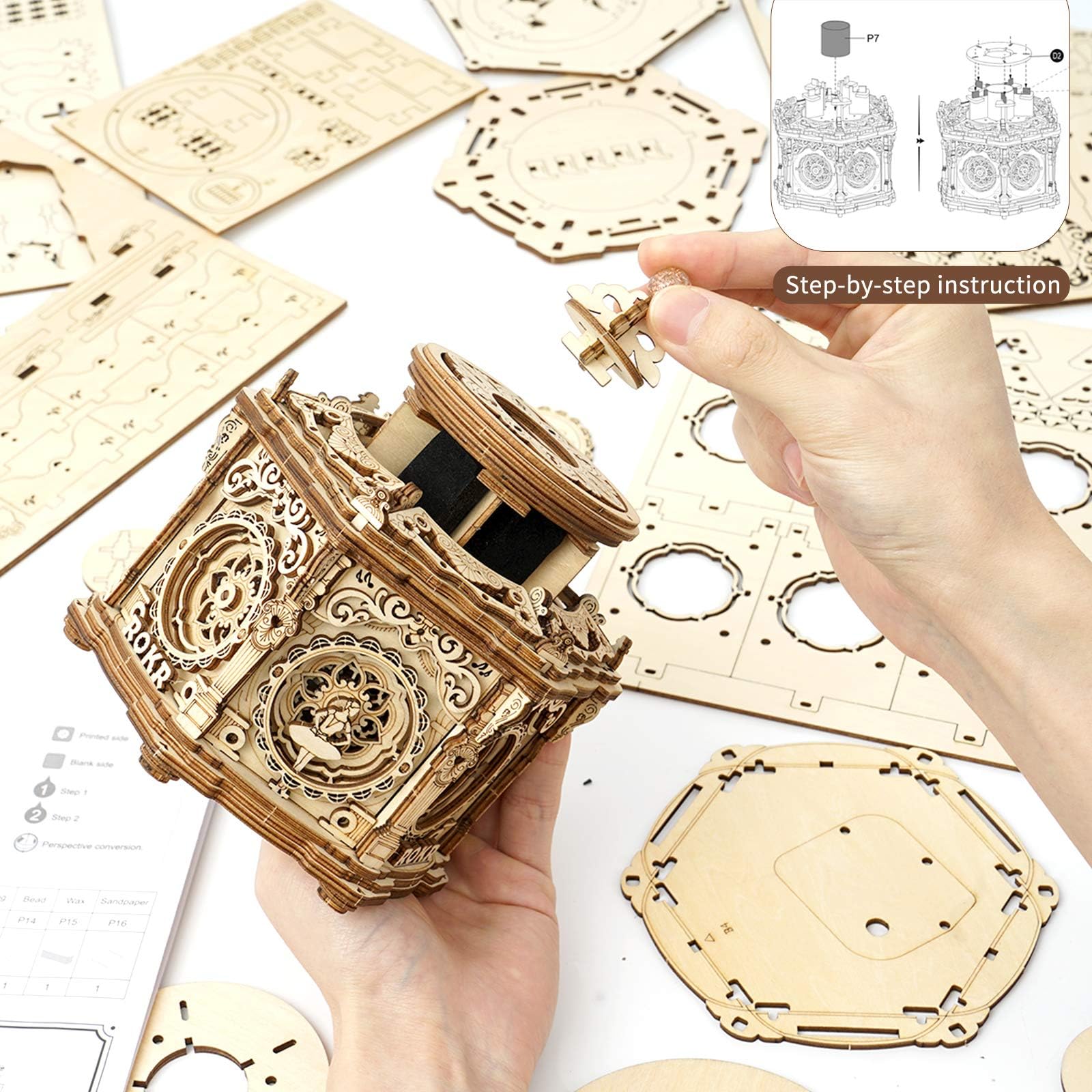 ROKR hidden jewelry storage under the top circle for discreet organization.