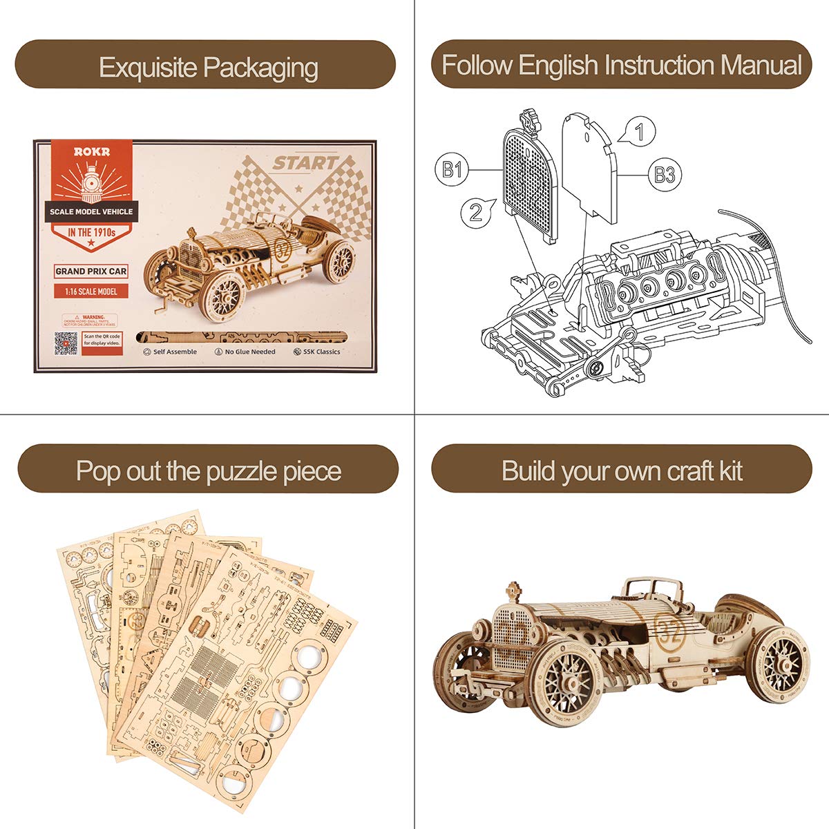 ROKR interlocking mechanism wooden puzzle demonstrates clever engineering for engaging problem-solving