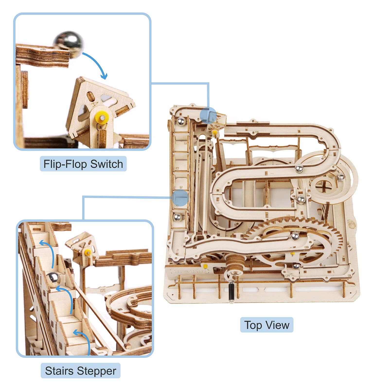 ROKR laser-cut plywood parts emphasize clean fit and durability