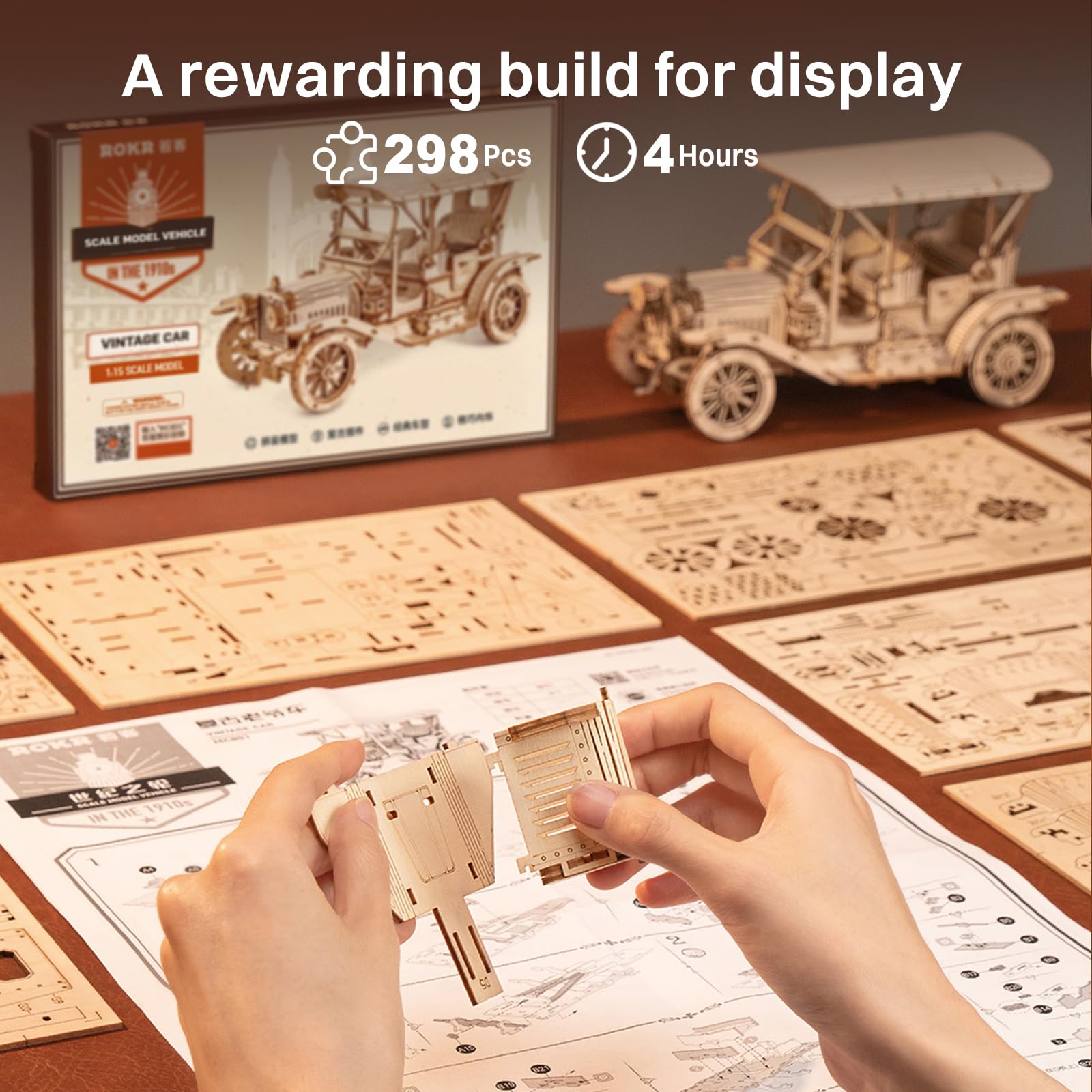 ROKR miniature car display stand for stylish decor
