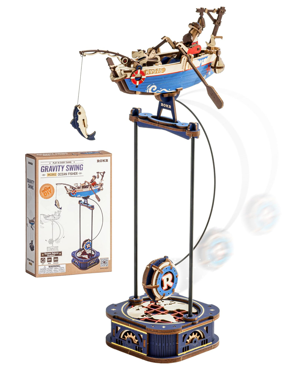 ROKR Ocean Fisher model puzzle, an elegant display with Mediterranean-inspired craftsmanship.