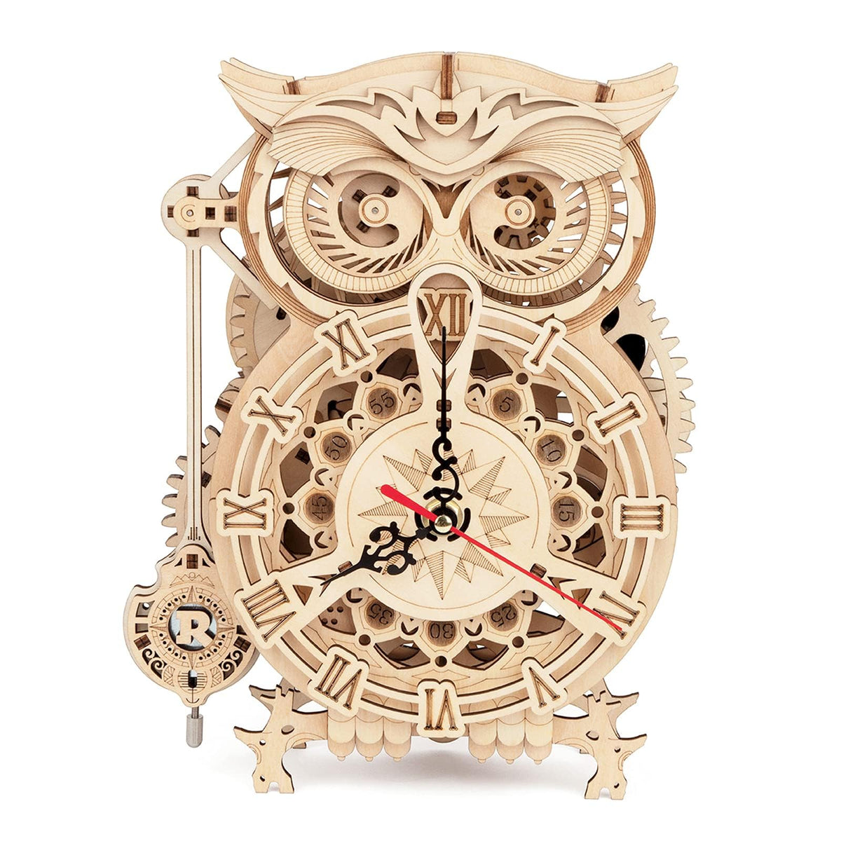ROKR Owl Clock puzzle assembly with interlocking parts for a satisfying build.