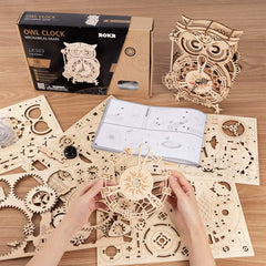ROKR Owl Clock on desk adds vintage charm and quiet decor.