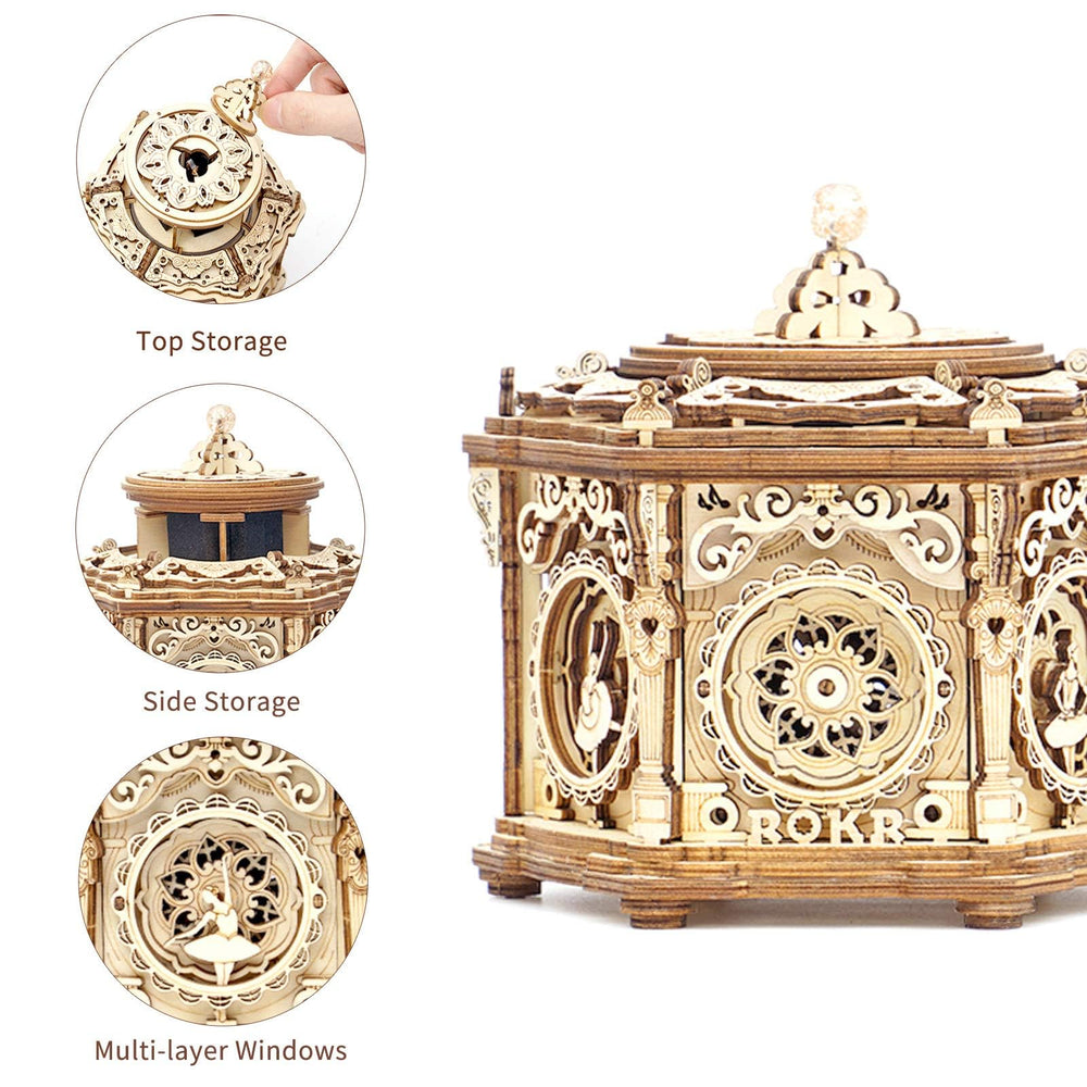 ROKR rotating inner layer reveals the scene as music plays.