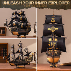 ROKR Seahorse Barque deck carvings show intricate detailing.