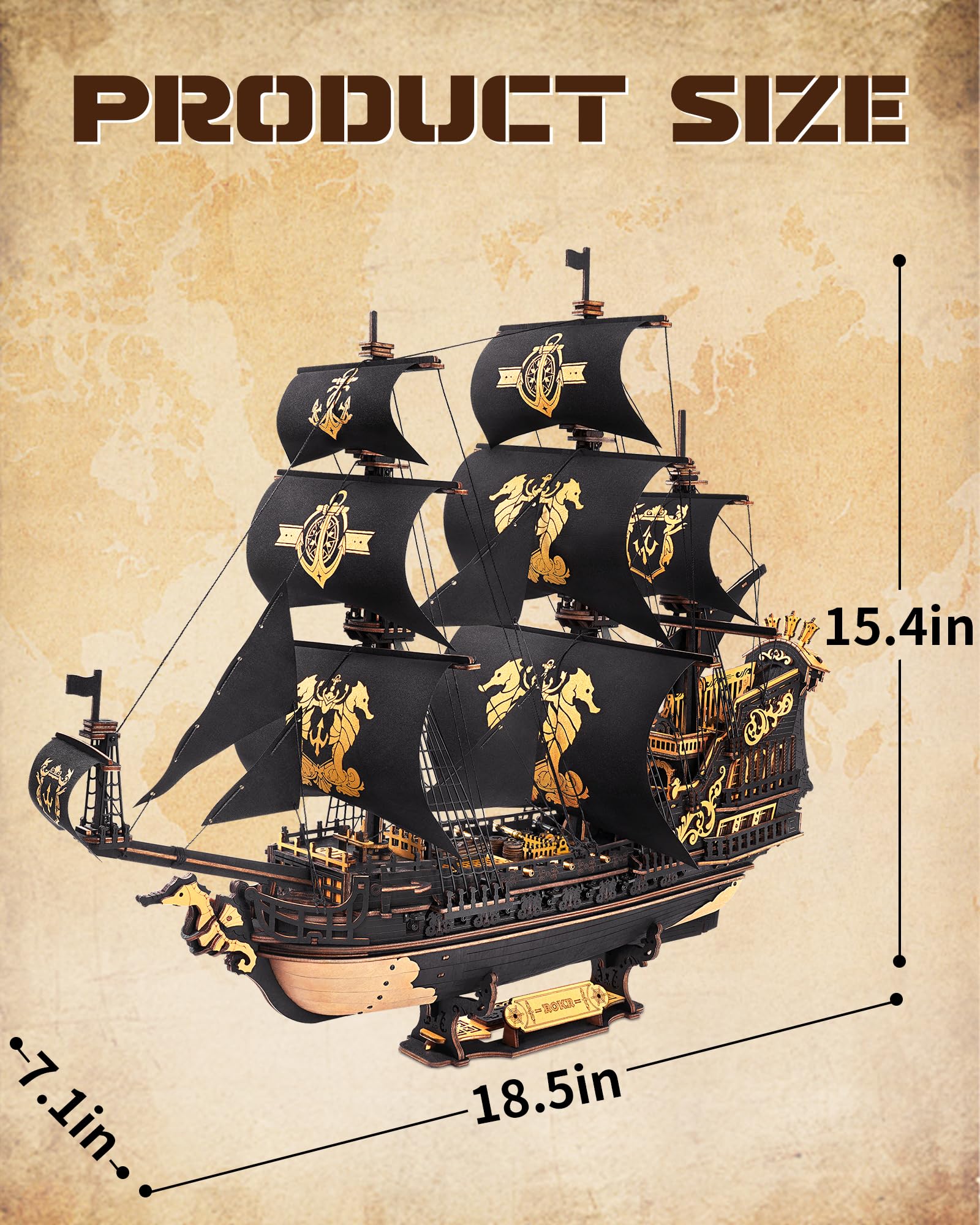 ROKR Seahorse Barque deck and hull details boost realism