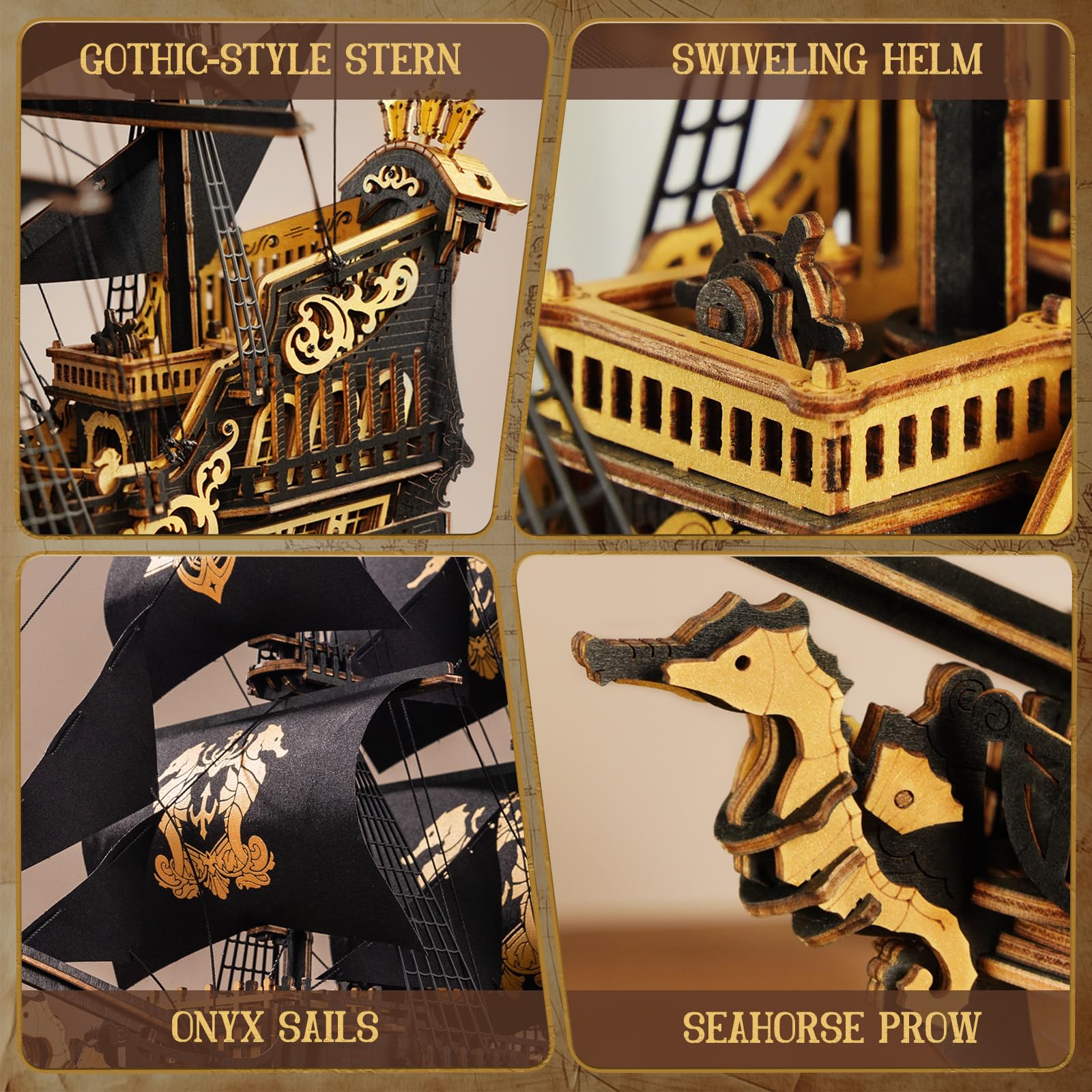 ROKR Seahorse Barque precision-cut plywood enables clean snaps.