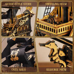 ROKR Seahorse Barque precision-cut plywood enables clean snaps.