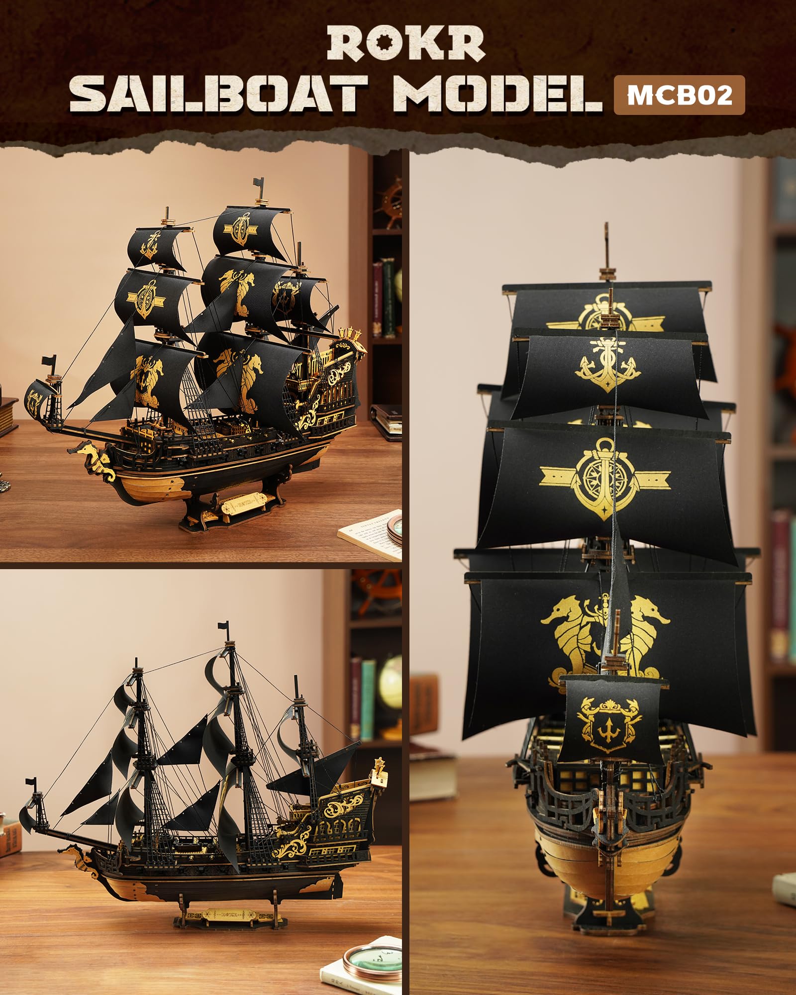 ROKR Seahorse Barque sails raised for dramatic display