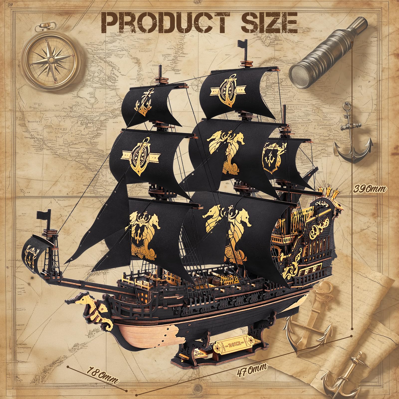 ROKR Seahorse Barque step-by-step instructions guide builders.