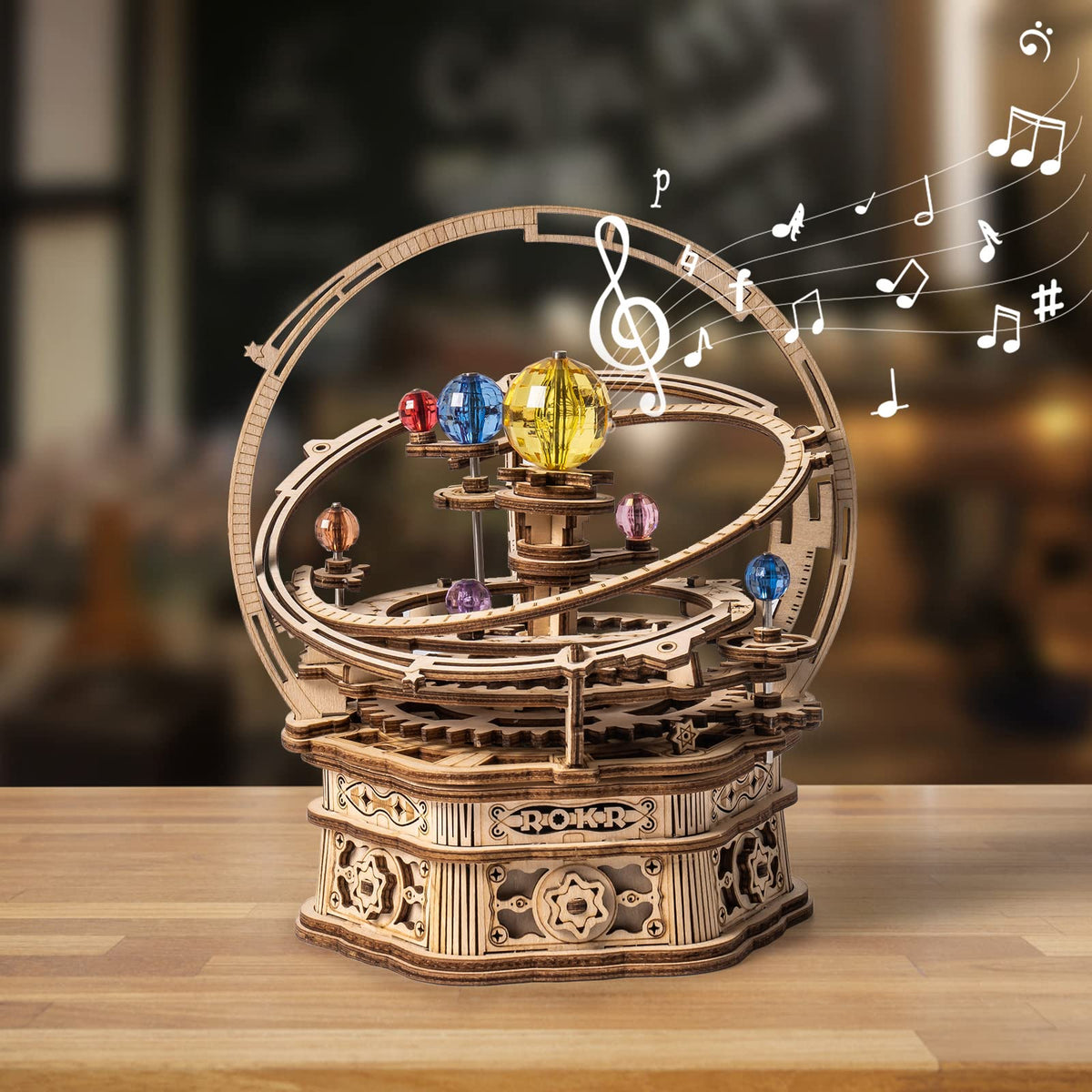 ROKR Starry Night wood pieces for a satisfying DIY puzzle experience.