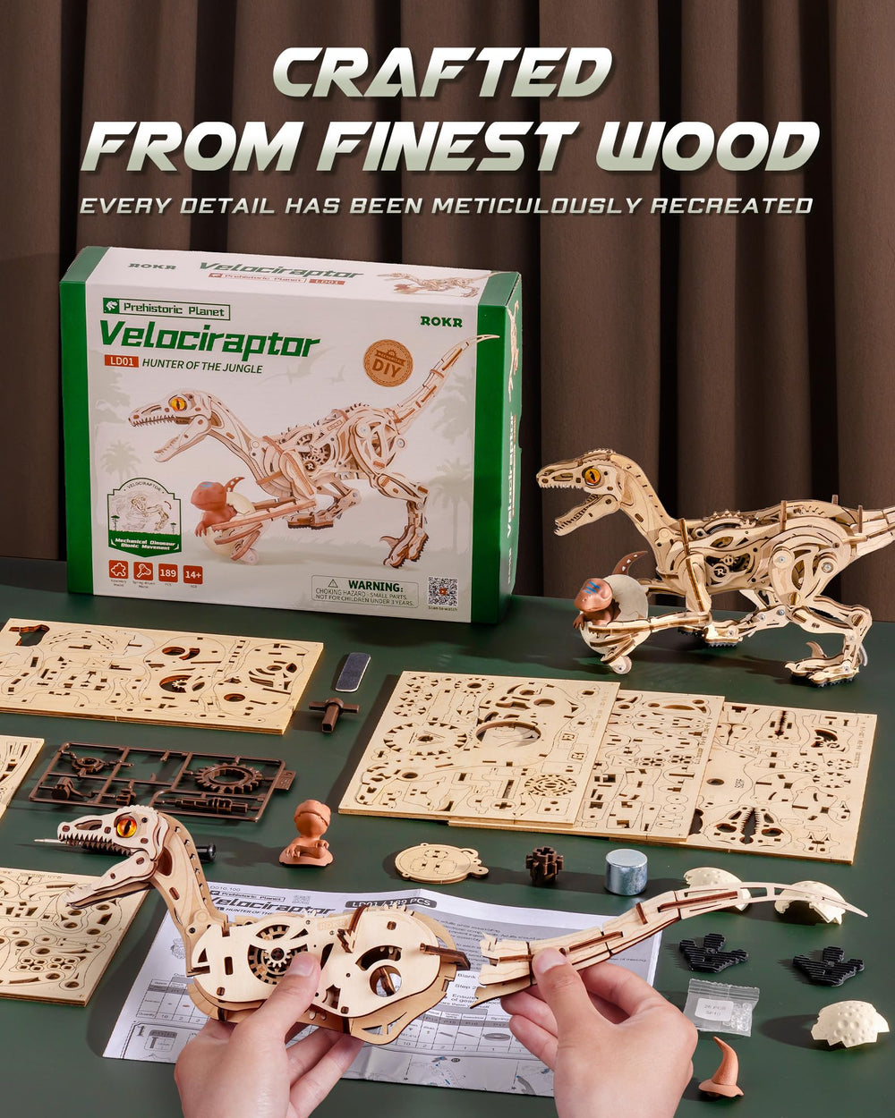 ROKR Velociraptor decorative display piece for shelves.