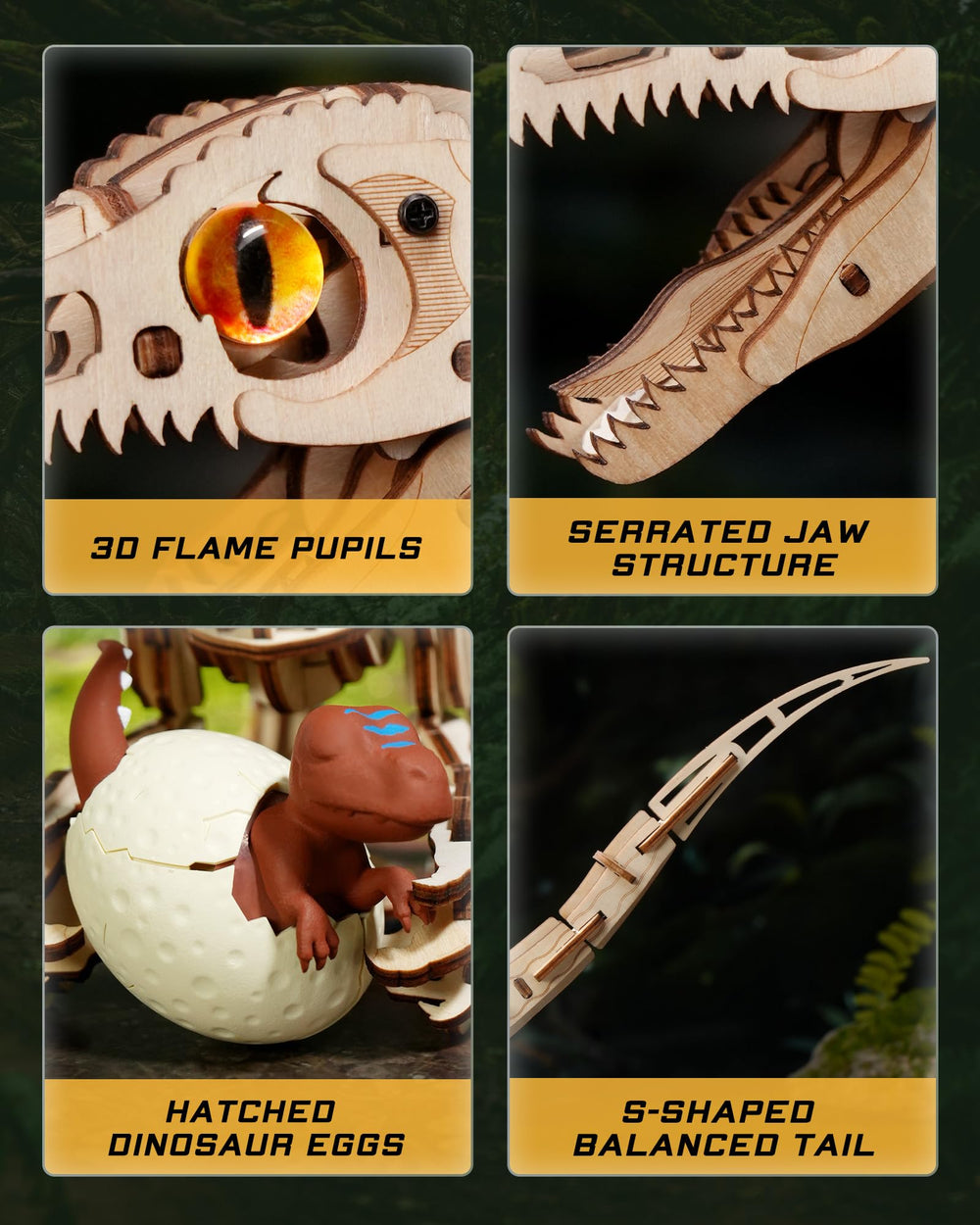 ROKR Velociraptor walking mechanism shows smooth, lifelike leg motion.