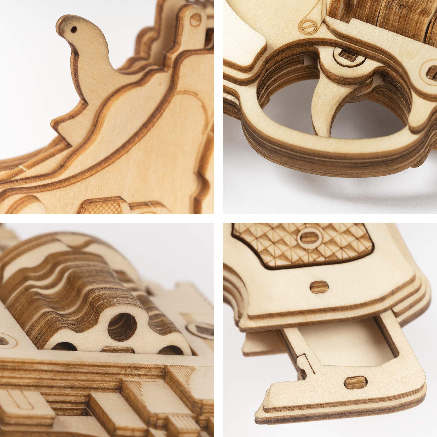 ROKR wooden puzzle craft kit with illustrated instructions encourages creativity