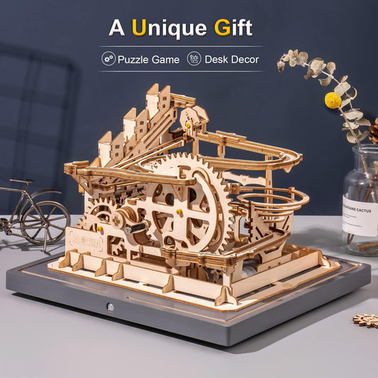 ROKR wooden puzzle gear trains and cams highlight mechanical precision
