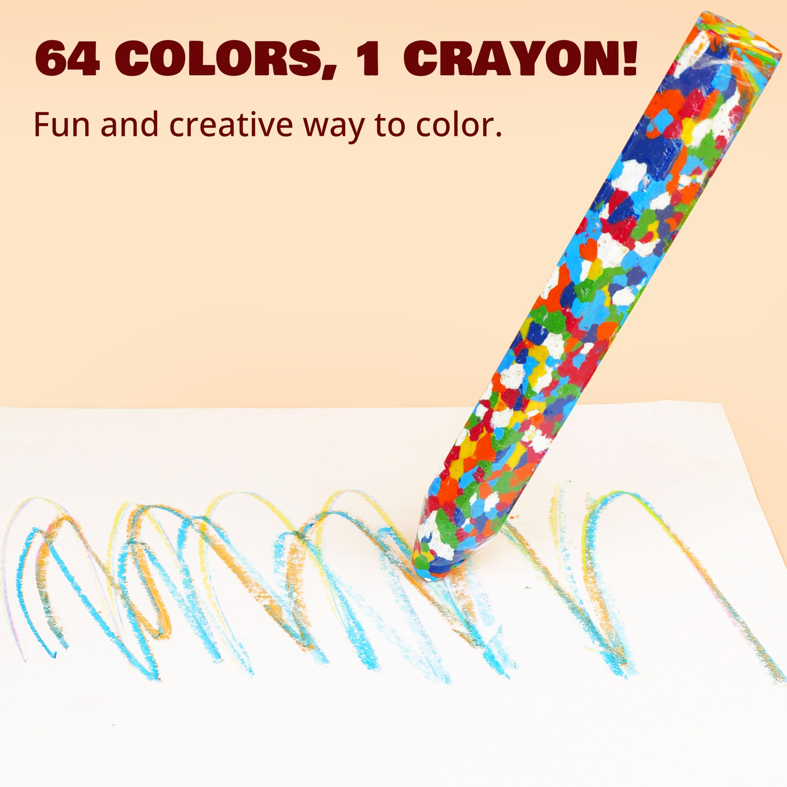 ROKT&RAZO crayon swatches showcase 64 colors for rich color exploration